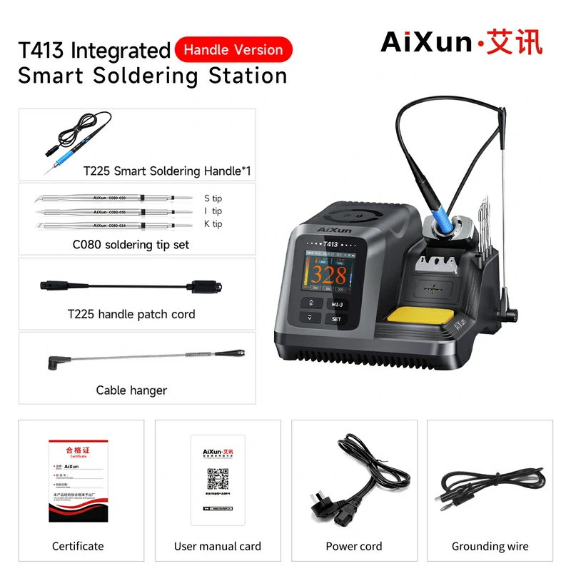 T413 200W Integrated Smart Soldering Station Compatible with T245/T225 Handle 12